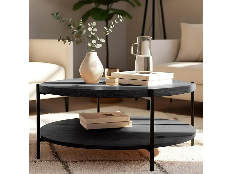 Table basse - Bois - Gris - Edduma