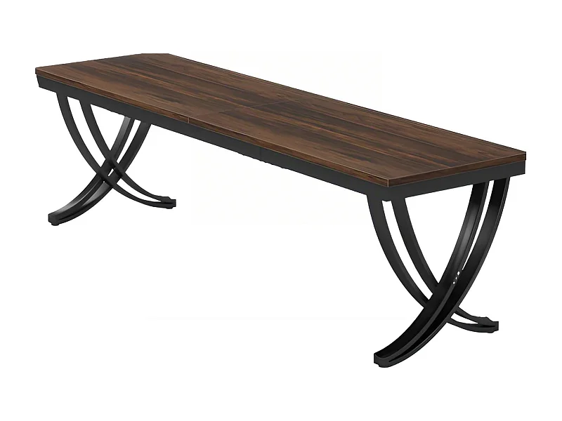 Bureau Informatique 200x70cm avec Large Plateau, Table pour Ordinateur Portable, Bureau Domicile Marron Rustique, Table Étude