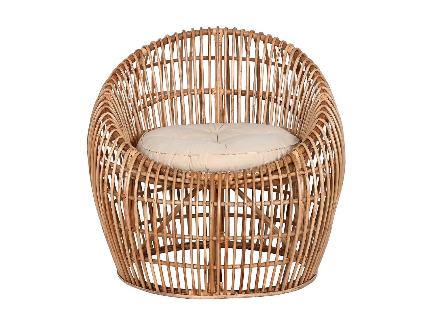 BAMBOE RATTANSTOEL 70X70X74 NATUURLIJK, ideaal voor uw huis. Het voegt glamour en een speciaal tintje toe aan uw huis.