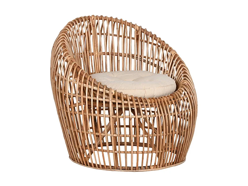 BAMBOE RATTANSTOEL 70X70X74 NATUURLIJK, ideaal voor uw huis. Het voegt glamour en een speciaal tintje toe aan uw huis.