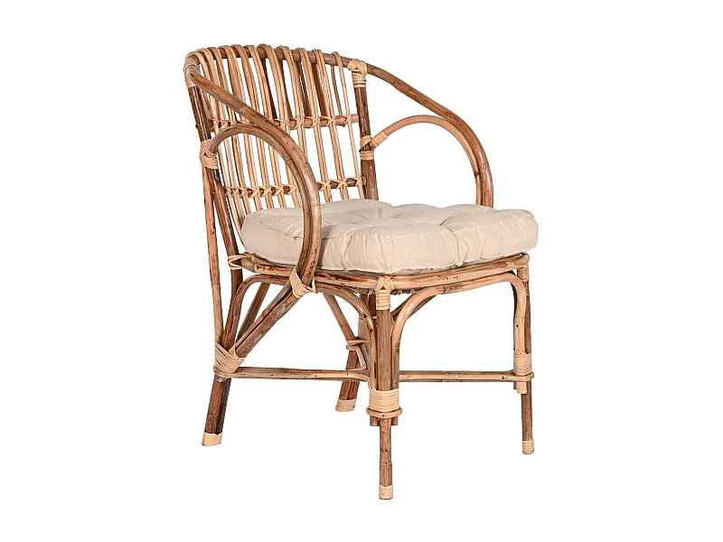 BAMBOE RATTANSTOEL 58X65X85 NATUURLIJK, ideaal voor uw huis. Het voegt glamour en een speciaal tintje toe aan uw huis.