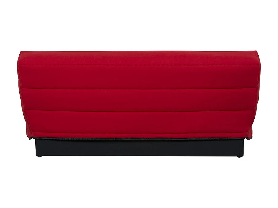 Banquette Clic-Clac MELISSA 3 places 120x190 cm, tissu rouge, convertible BZ avec rangement