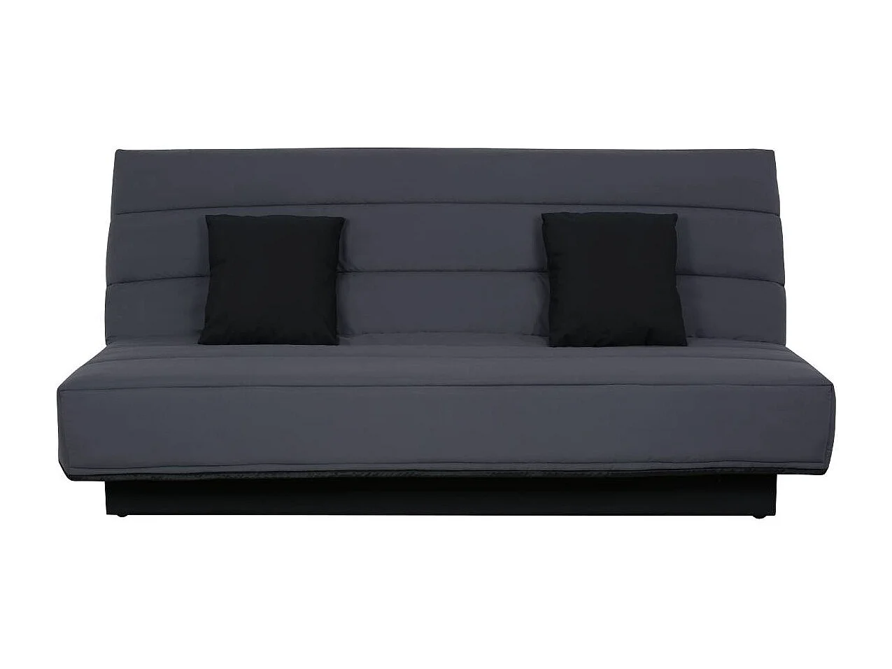 Banquette Clic-Clac 3 places MELISSA 120x190 cm Tissu Gris Confort Mousse Polyéther et Coussins