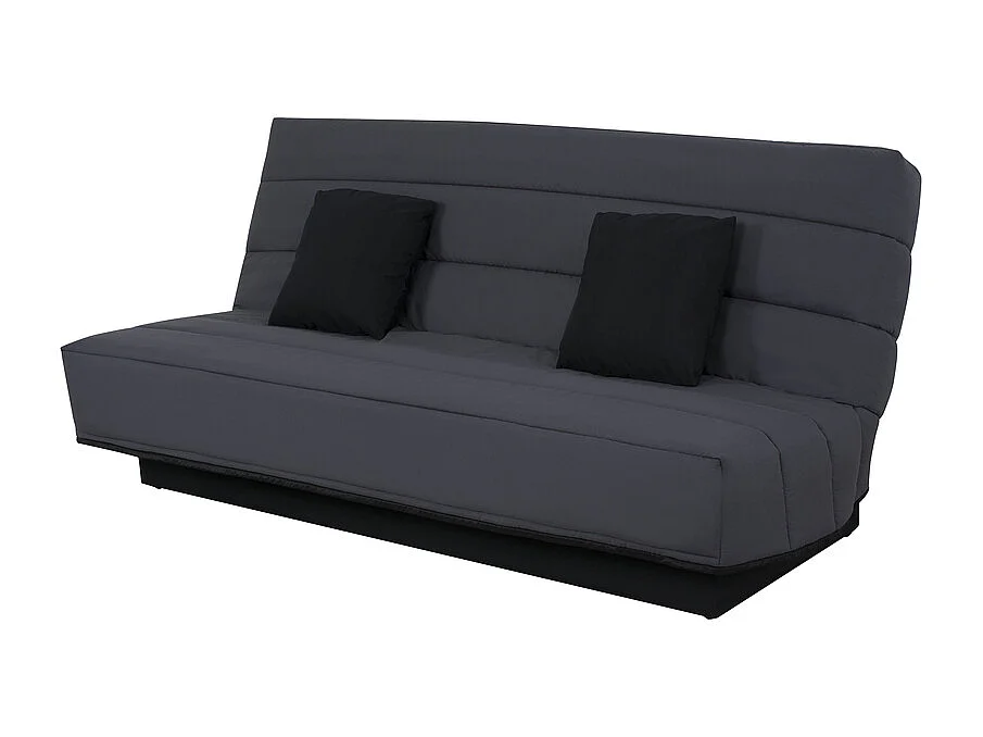 Banquette Clic-Clac 3 places MELISSA 120x190 cm Tissu Gris Confort Mousse Polyéther et Coussins