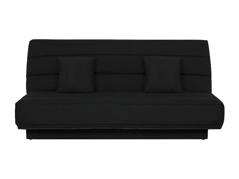 Banquette Clic-Clac 3 places MELISSA 120x190 cm Tissu noir convertible BZ avec matelas mousse 13 cm