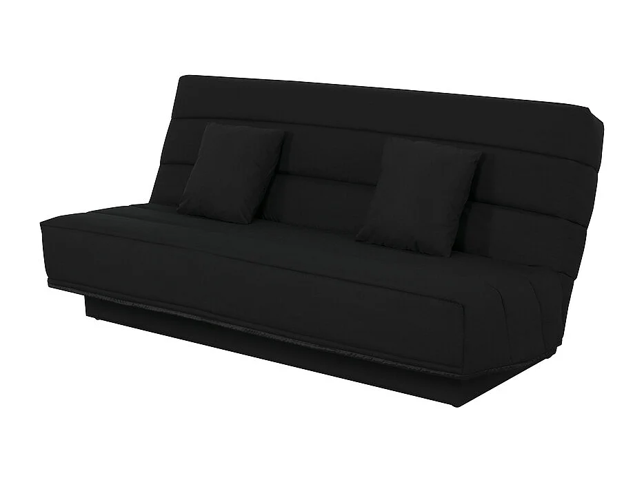 Banquette Clic-Clac 3 places MELISSA 120x190 cm Tissu noir convertible BZ avec matelas mousse 13 cm
