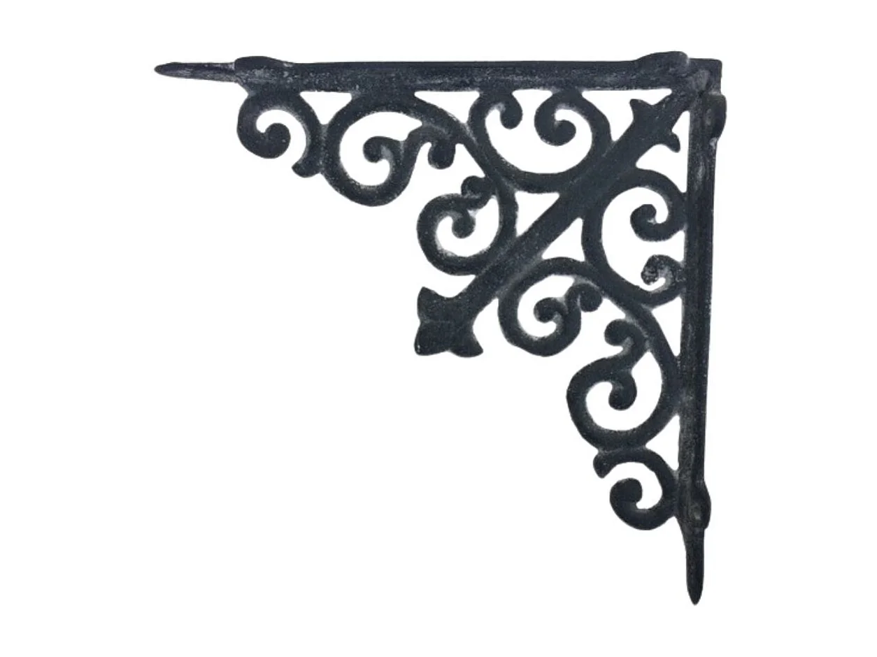 Equerre fixation étagère vintage ancienne fonte grise 20 x 21 cm