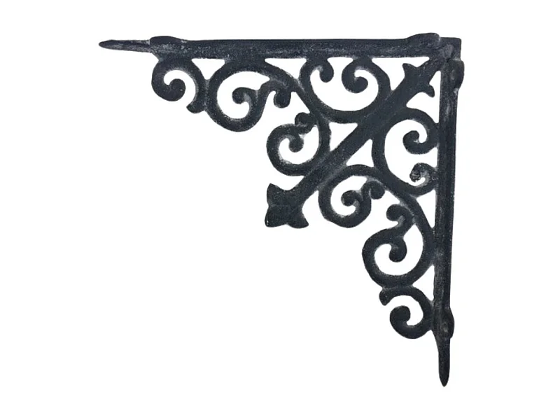 Equerre fixation étagère vintage ancienne fonte grise 20 x 21 cm