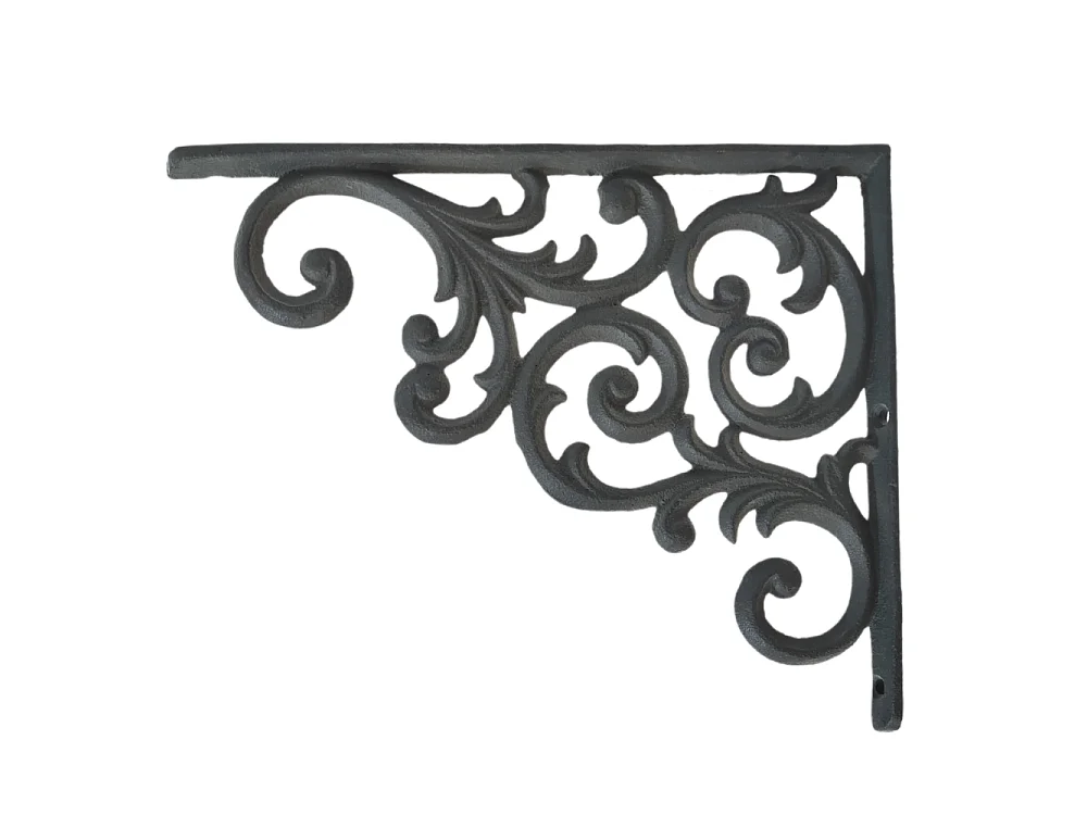 Équerre fixation étagère vintage ancienne fonte grise 24 x 20 cm