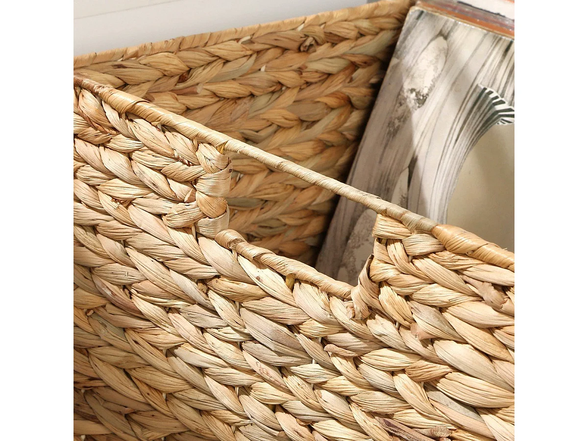 Coffre à jouet à roulettes en jacinthe d'eau - L50 cm