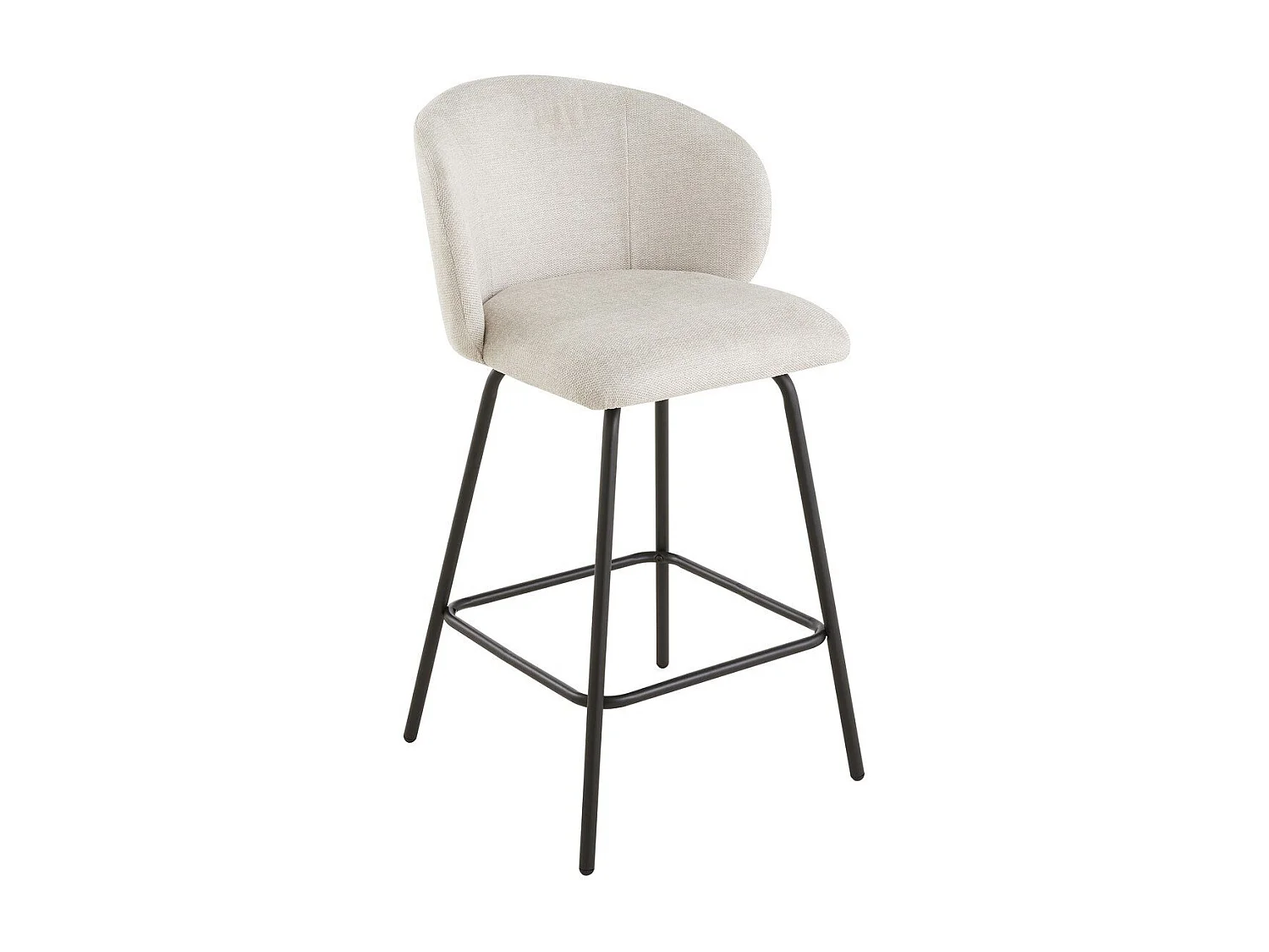 2er-Set Hocker aus meliertem Stoff mit Metallbeinen - SORREL