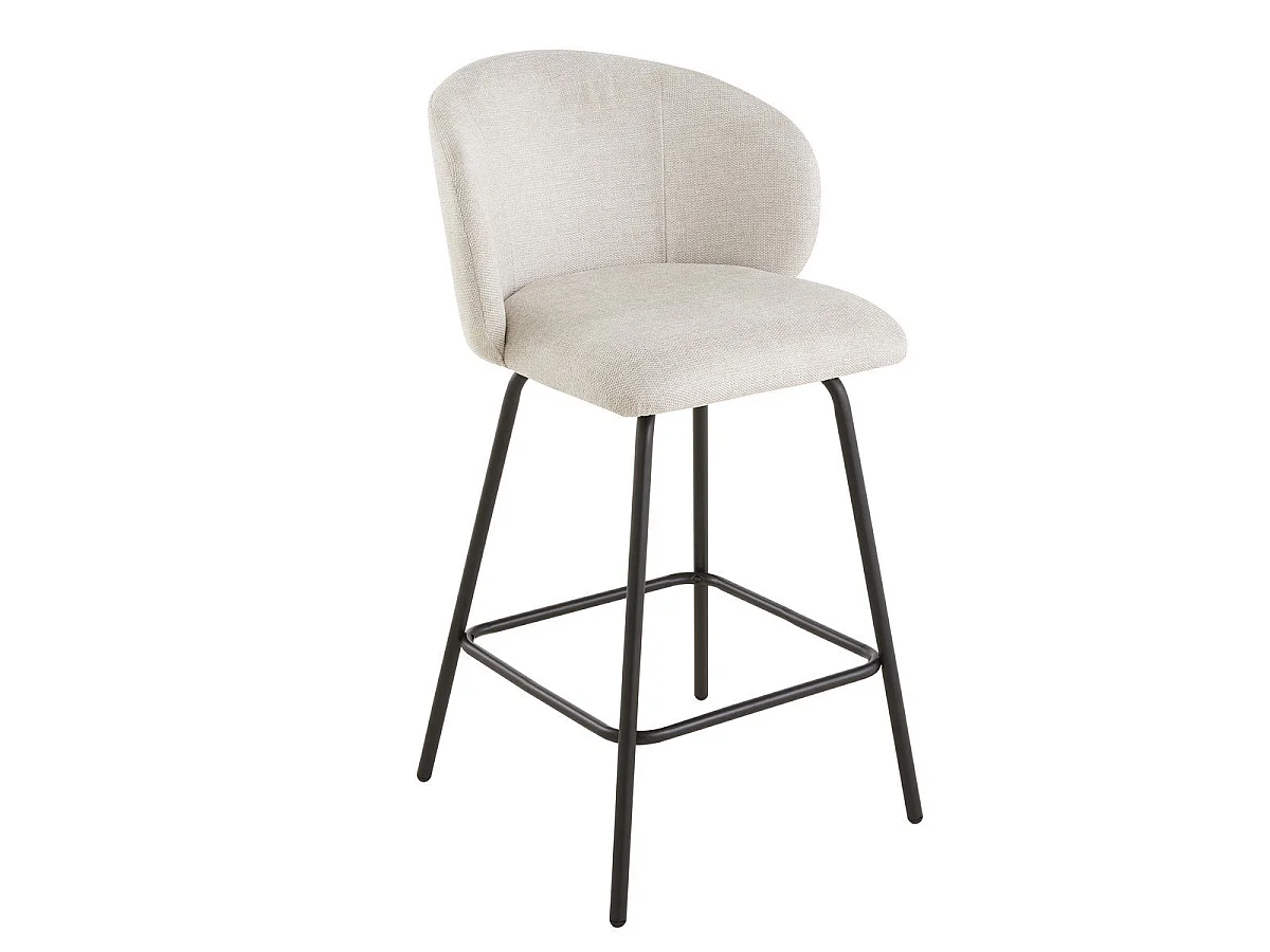 Lot de 2 tabourets en tissu chiné et pieds en métal SORREL