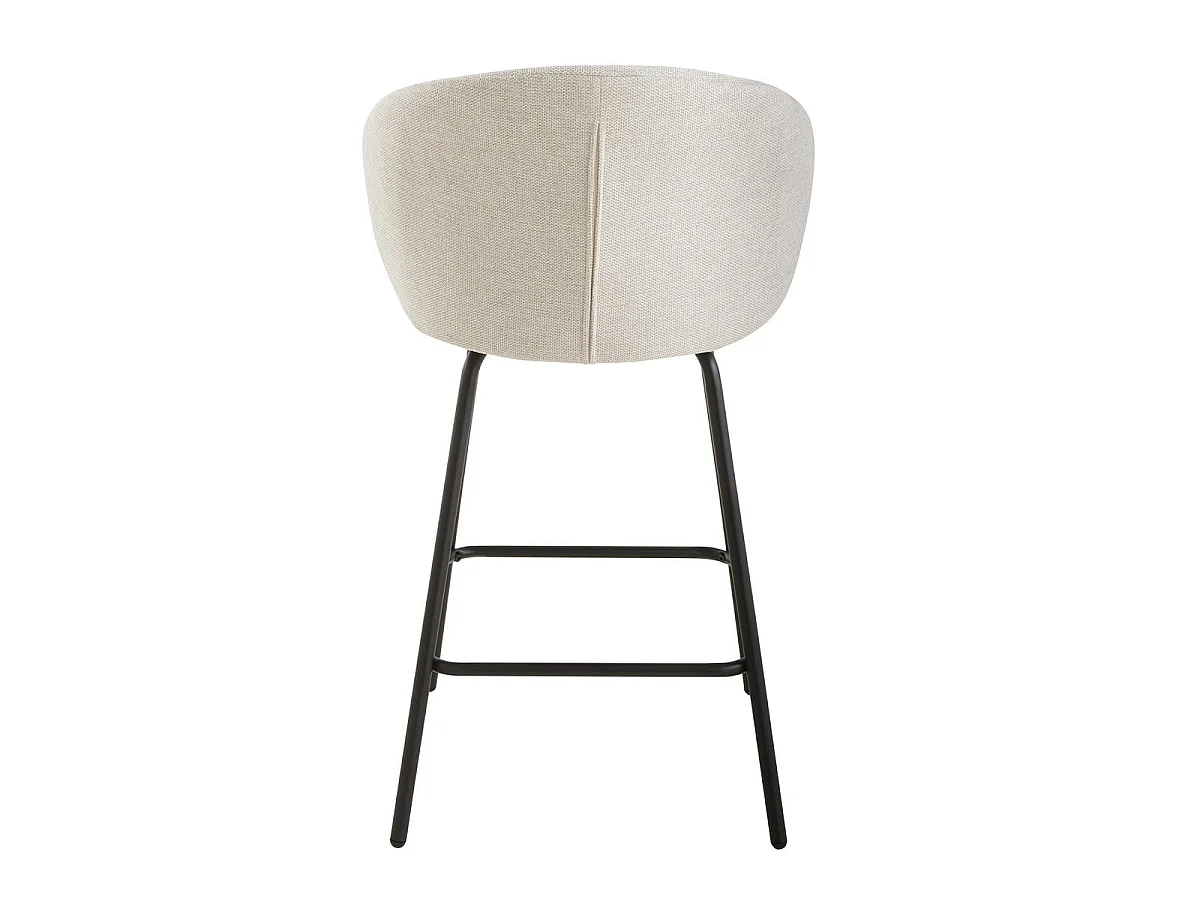 Lot de 2 tabourets en tissu chiné et pieds en métal SORREL