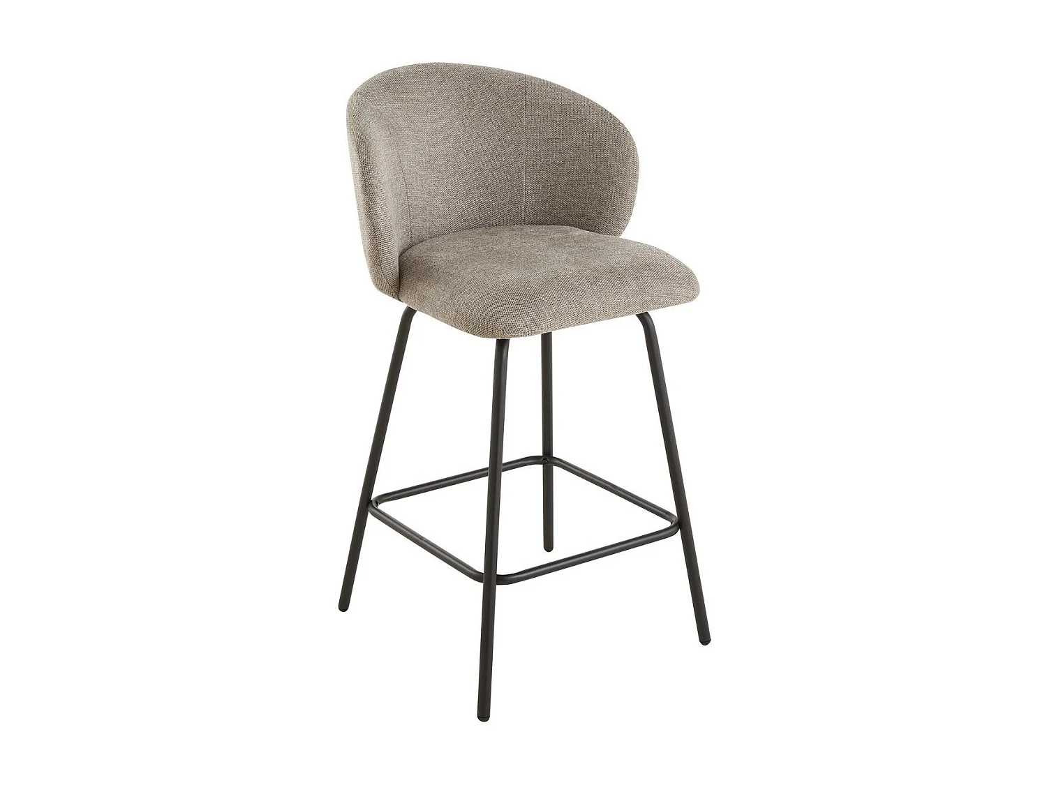 2er-Set Hocker aus meliertem Stoff mit Metallbeinen - SORREL