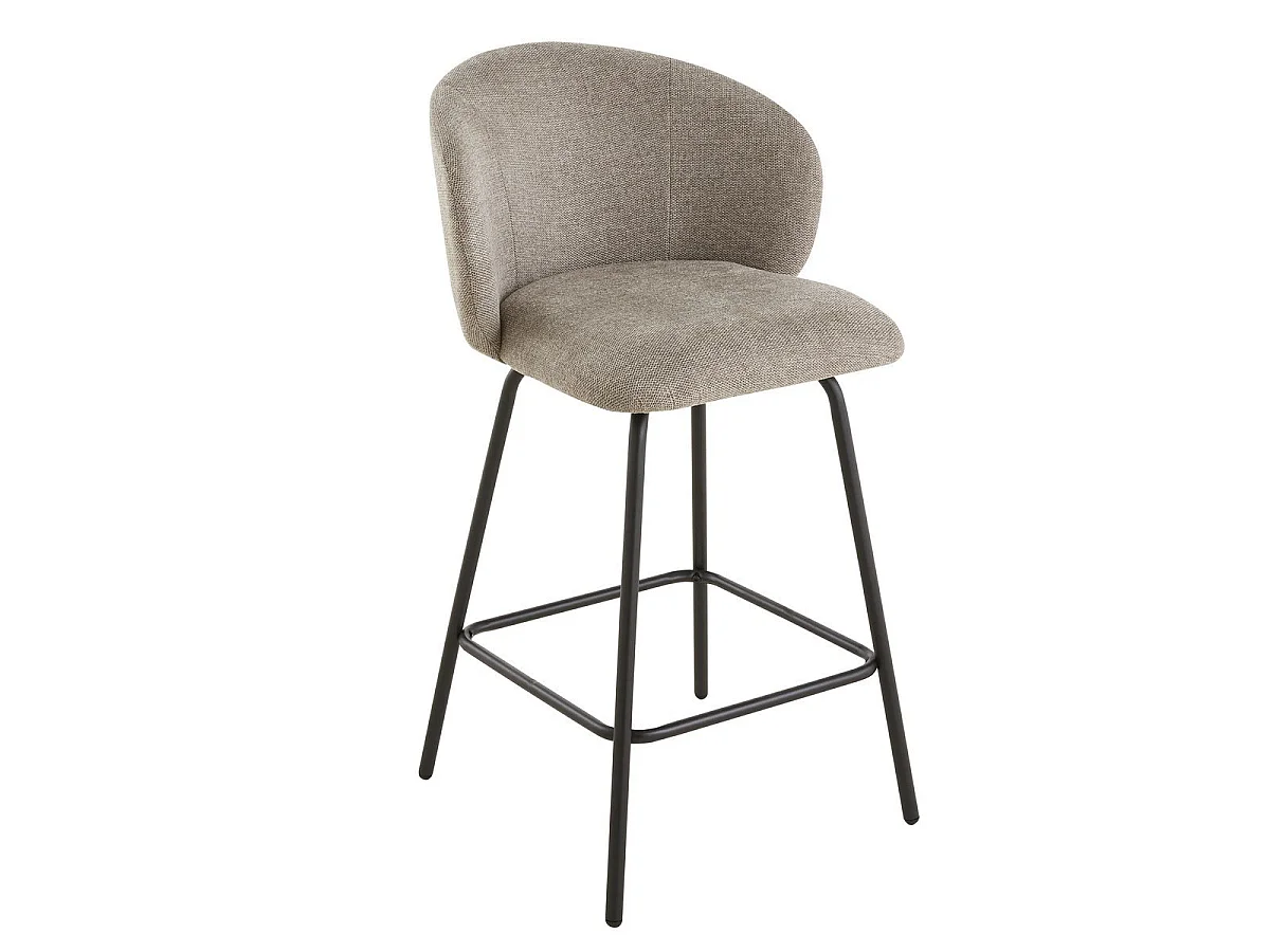 Lot de 2 tabourets en tissu chiné et pieds en métal SORREL