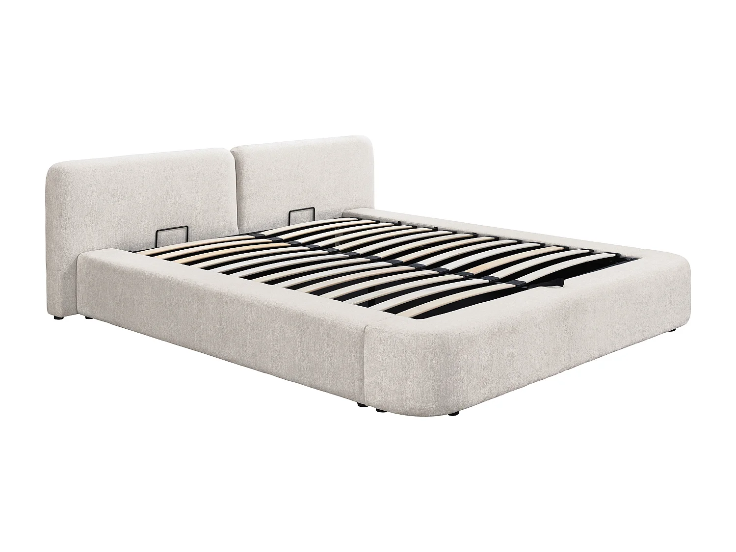 Lit coffre 140 x 190 cm - Tissu - Beige + Matelas - JUDALO de Maison Céphy