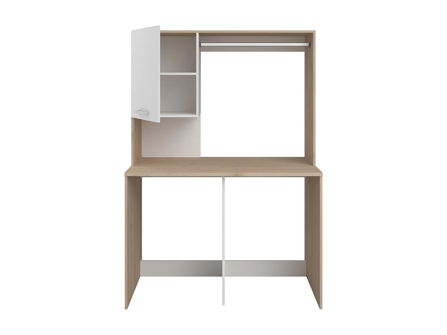 Meuble pour 2 machines à laver avec penderie et placard – L129 x H184 cm – ARNEKO