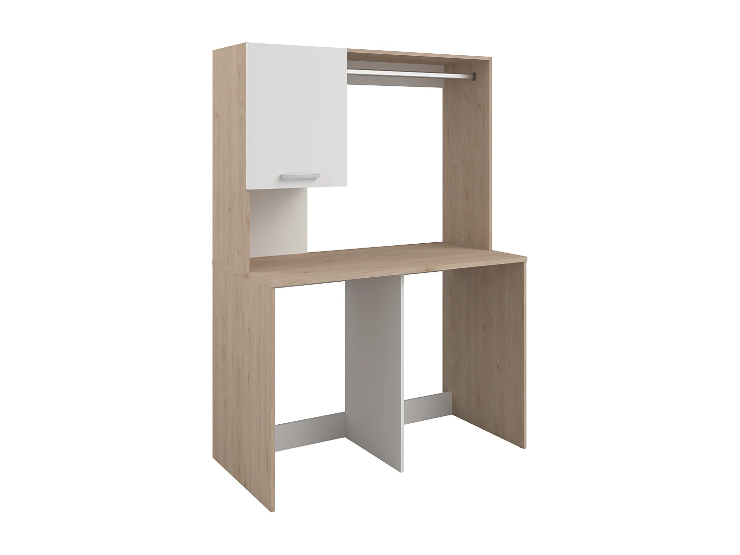 Meuble pour 2 machines à laver avec penderie et placard – L129 x H184 cm – ARNEKO