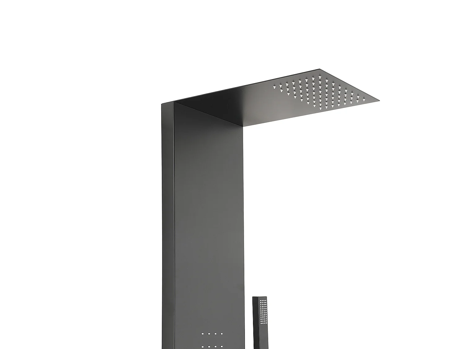 Colonne de douche hydromassante thermostatique - Noir mat - L20 x H140 cm - ZAZIA