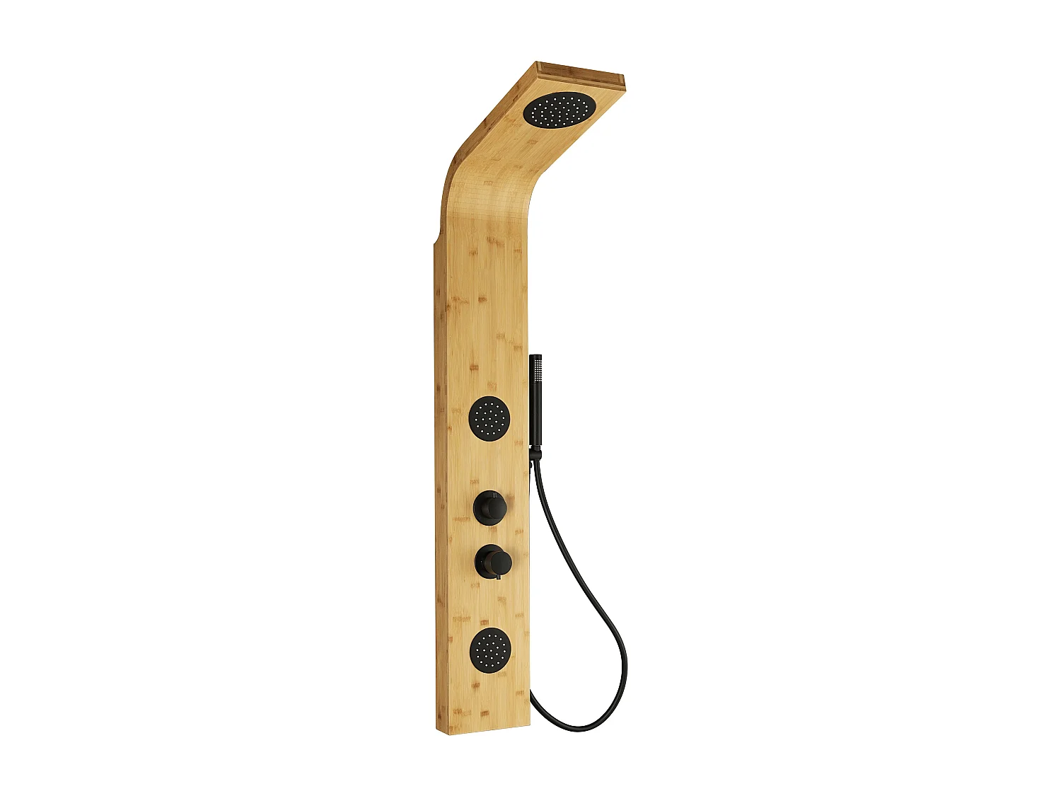 Colonne de douche hydromassante en bambou - Mitigeur mécanique - P53 x H140 cm - NEVOLA