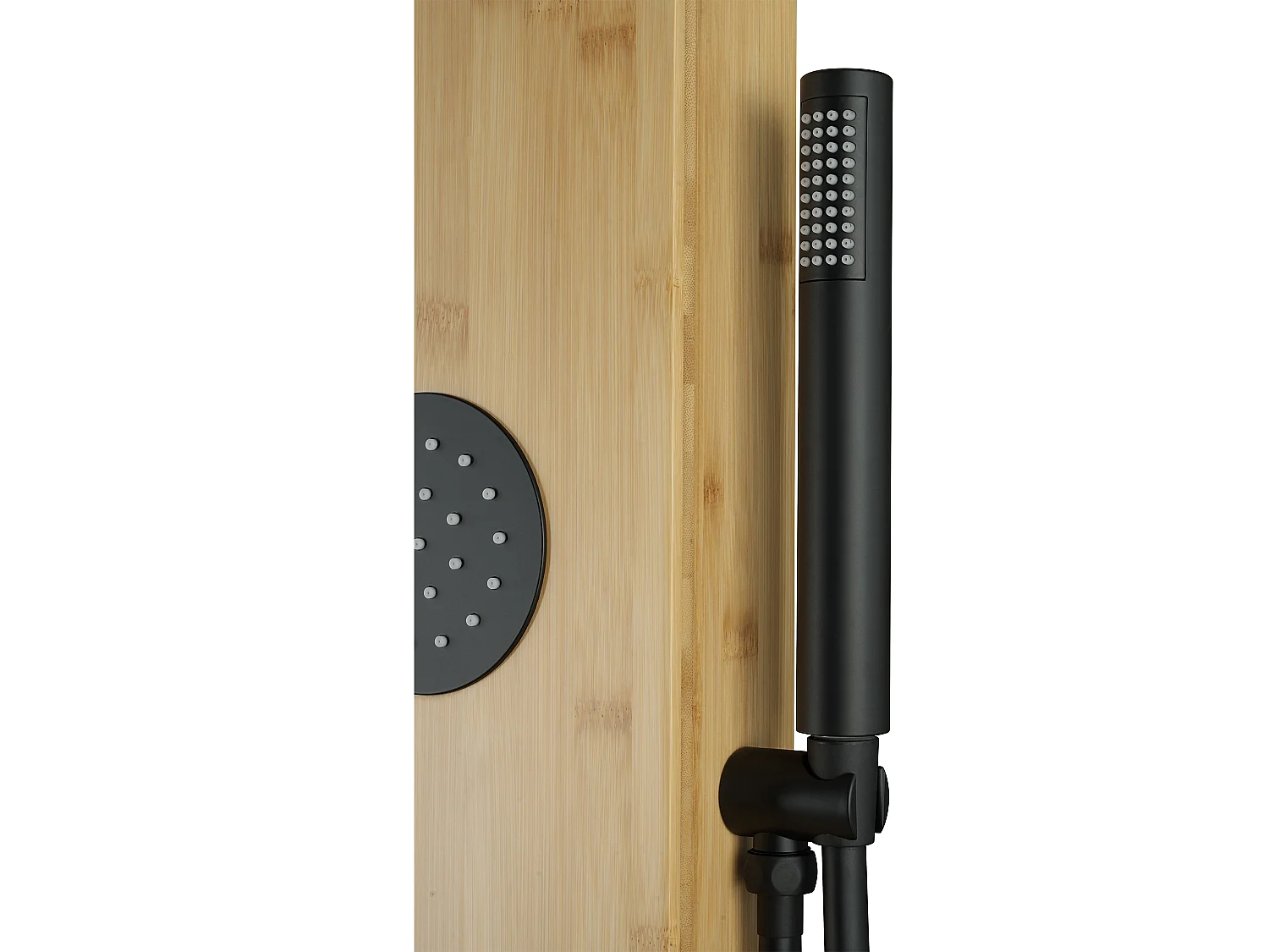 Colonne de douche hydromassante en bambou - Mitigeur mécanique - P53 x H140 cm - NEVOLA
