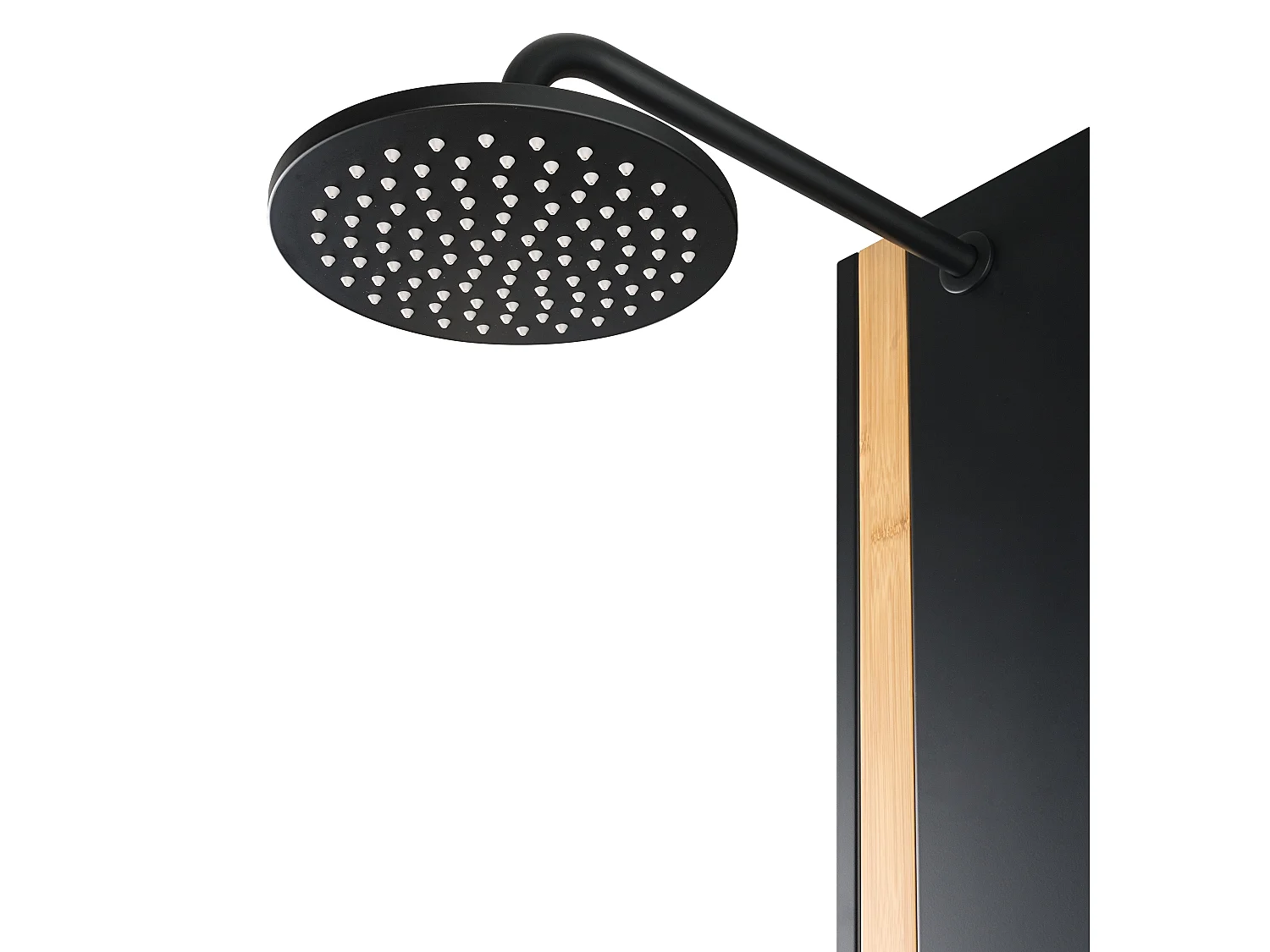Colonne de douche hydromassante en aluminium et bambou - Mitigeur mécanique - P40 x H140 cm - ORLETA