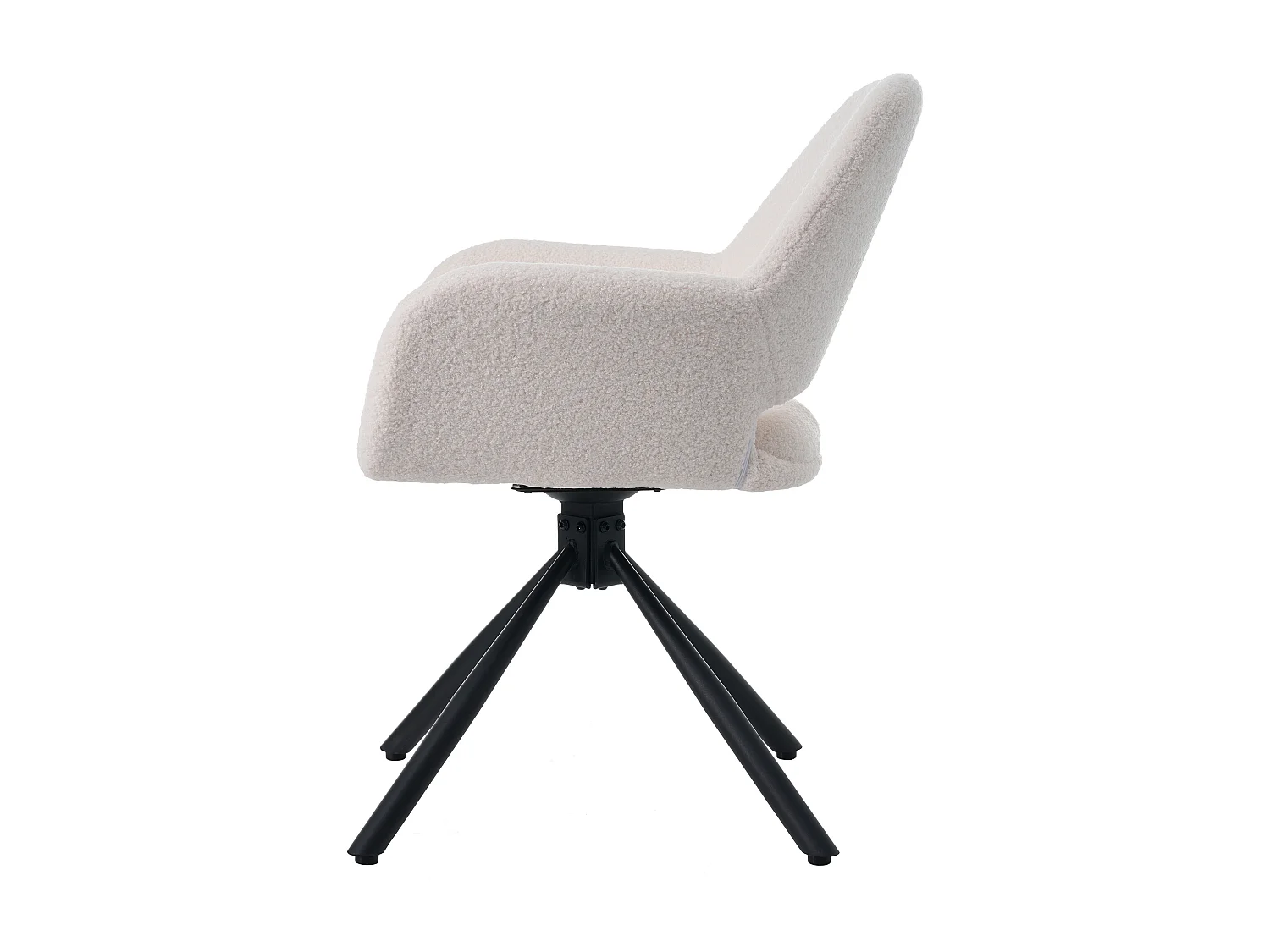 Lot de 2 chaises de salle à manger pivotantes en sherpa - 60 x 60 x 80 cm - avec accoudoirs - blanc