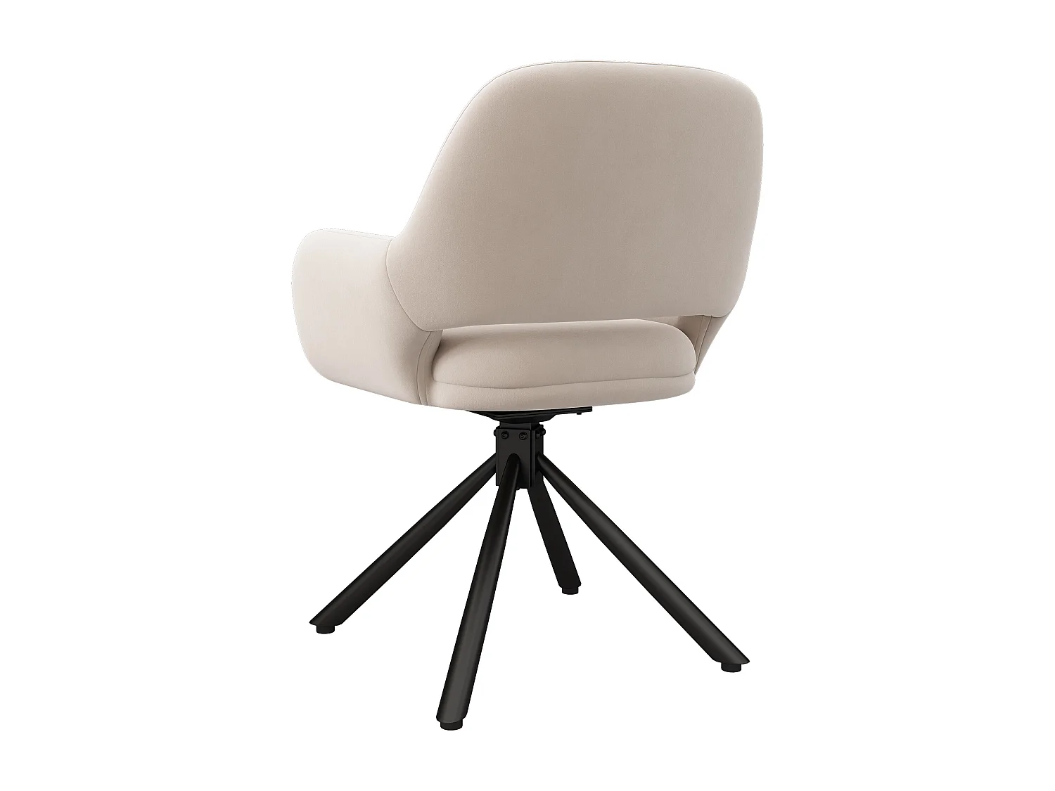 Set aus 4 drehbaren Esszimmerstühlen in Samt – 60 x 60 x 80 cm – mit Armlehnen – beige