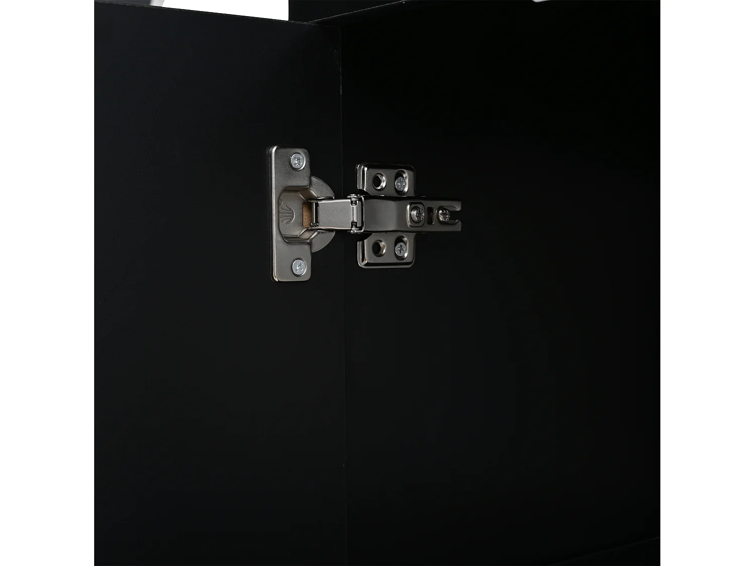 Vitrine 50x40x180 cm - avec éclairage LED - 2 portes - Étagères en verre - Finition brillante - Panneaux de particules - Noir