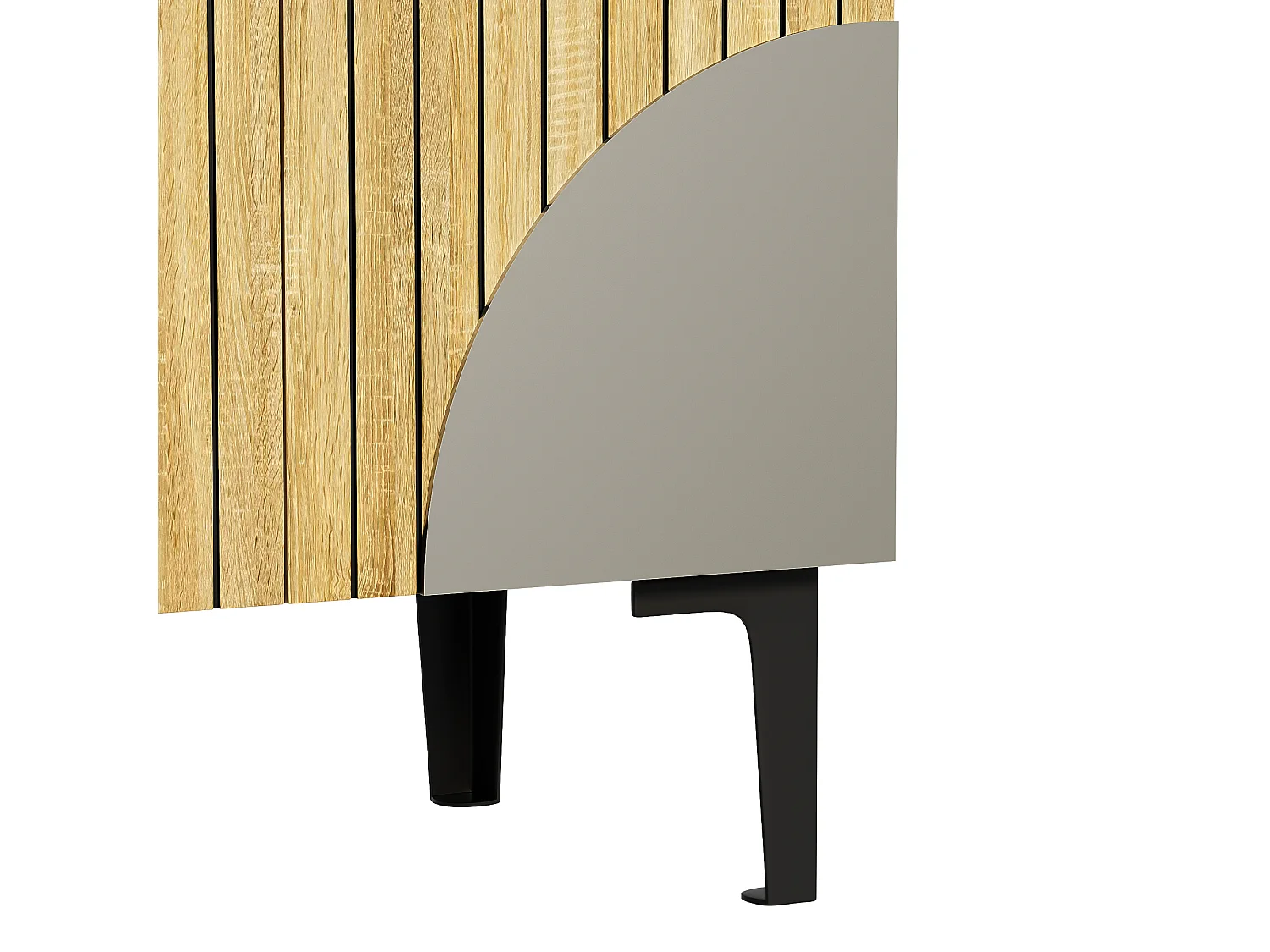 Moderner Sideboard aus Holz 160x36x94 cm - 4 Türen und 4 Schubladen - Holzoptik - Spanplatten - Natur