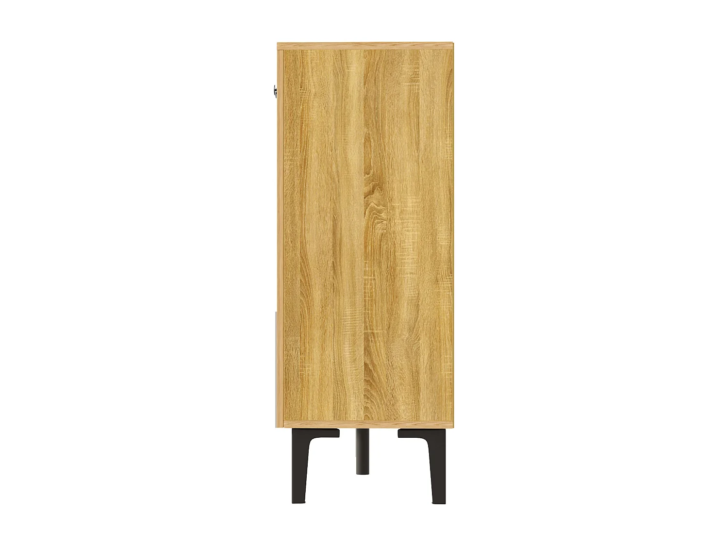 Moderner Sideboard aus Holz 160x36x94 cm - 4 Türen und 4 Schubladen - Holzoptik - Spanplatten - Natur