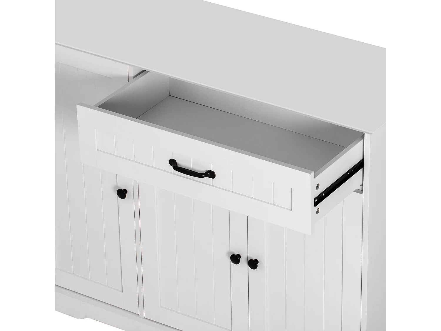 Buffet moderne 107x40x83.4cm - avec 3 portes et 1 tiroir - avec étagères réglables - Blanc