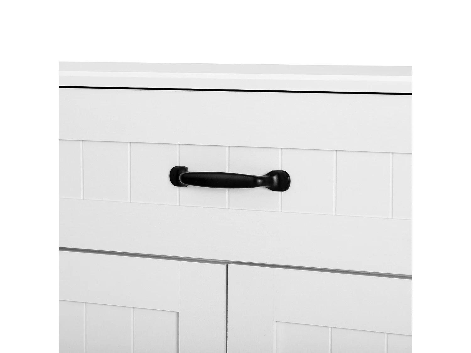 Buffet moderne 107x40x83.4cm - avec 3 portes et 1 tiroir - avec étagères réglables - Blanc