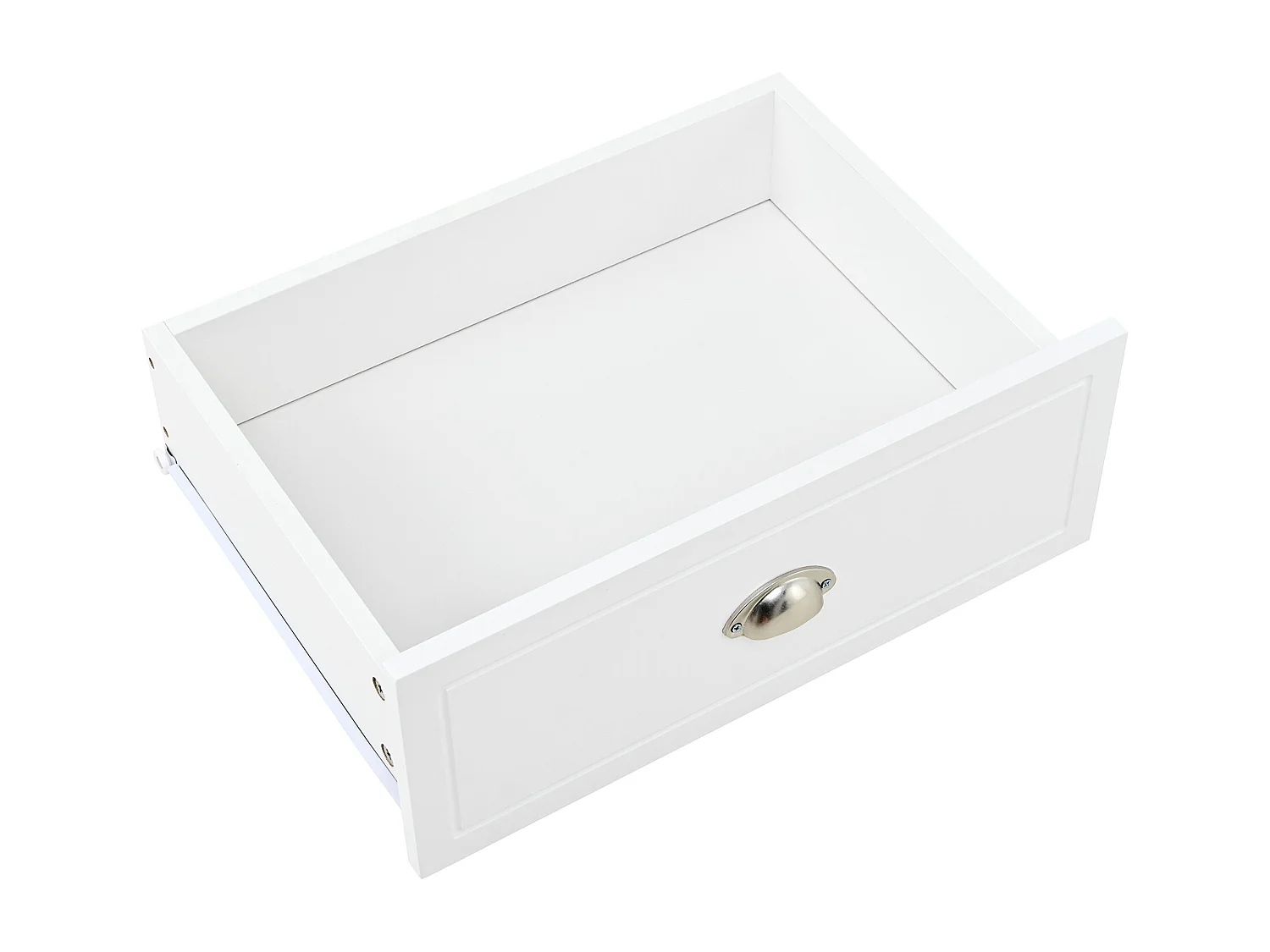 Meuble de salle de bain avec une vasque en céramique - avec 2 tiroirs et 1 compartiment de rangement ouvert - blanc (robinet non inclus)