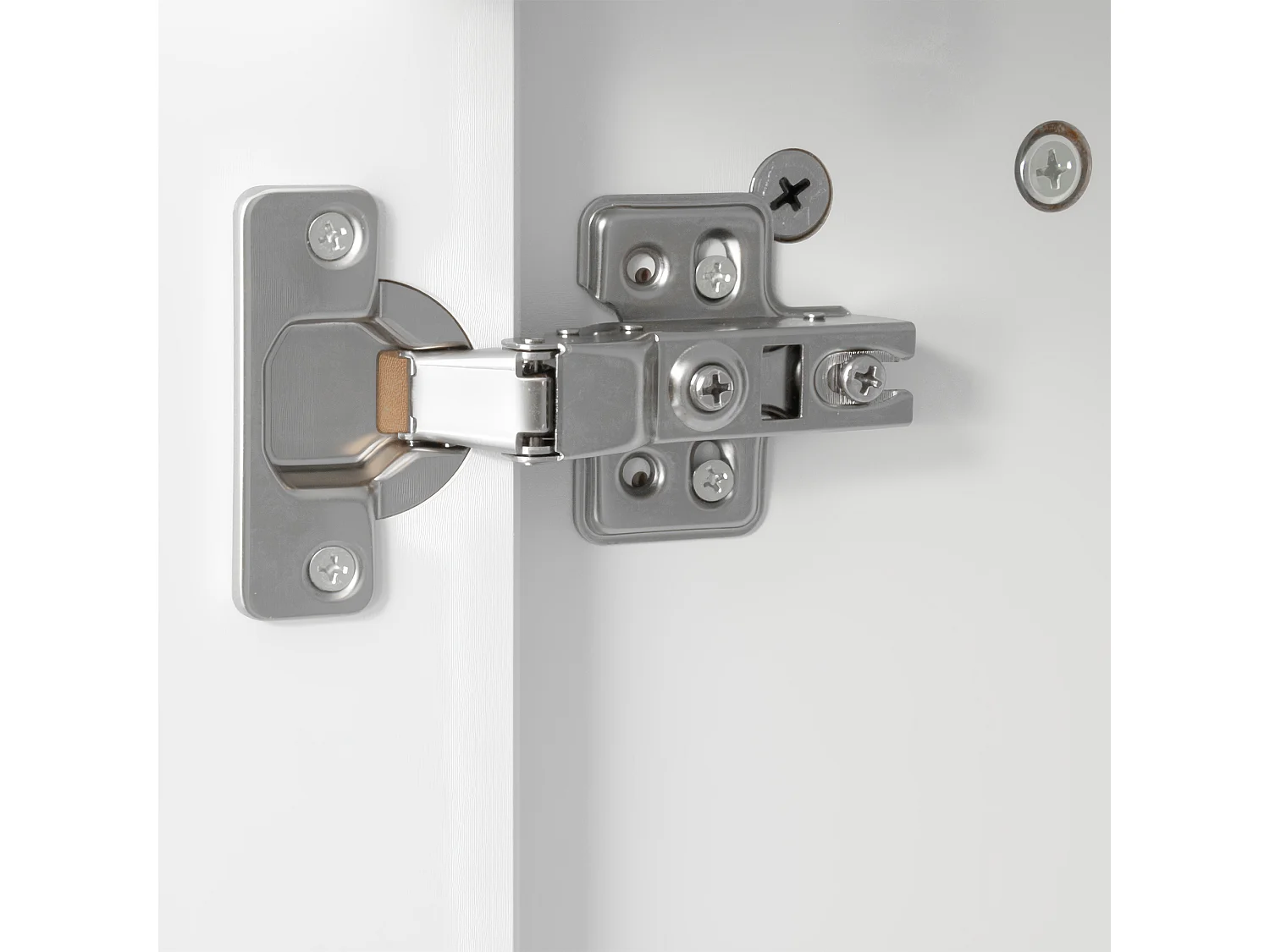 Meuble TV 175x38x50cm - 4 portes - aspect bois vintage - Pieds en bois - MDF + panneaux de particules - Blanc et naturel