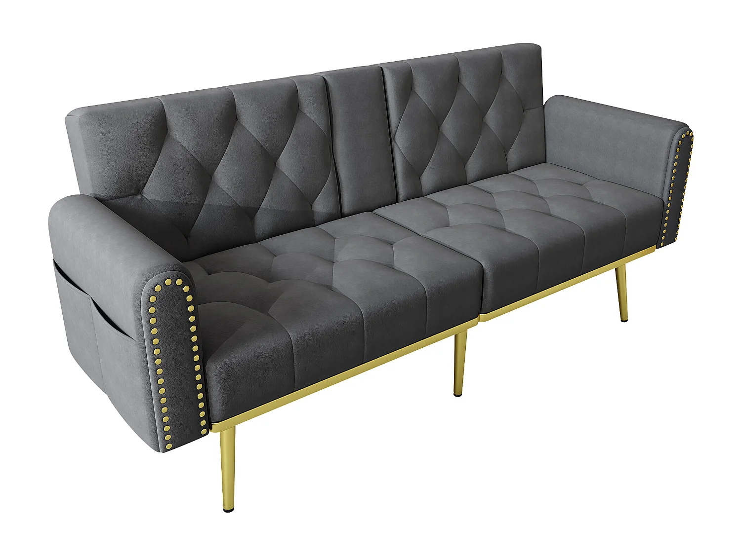 2-Sitzer Sofa - mit Relax-Funktion - drei verstellbare Neigungspositionen - Getränkehalter inklusive - grau