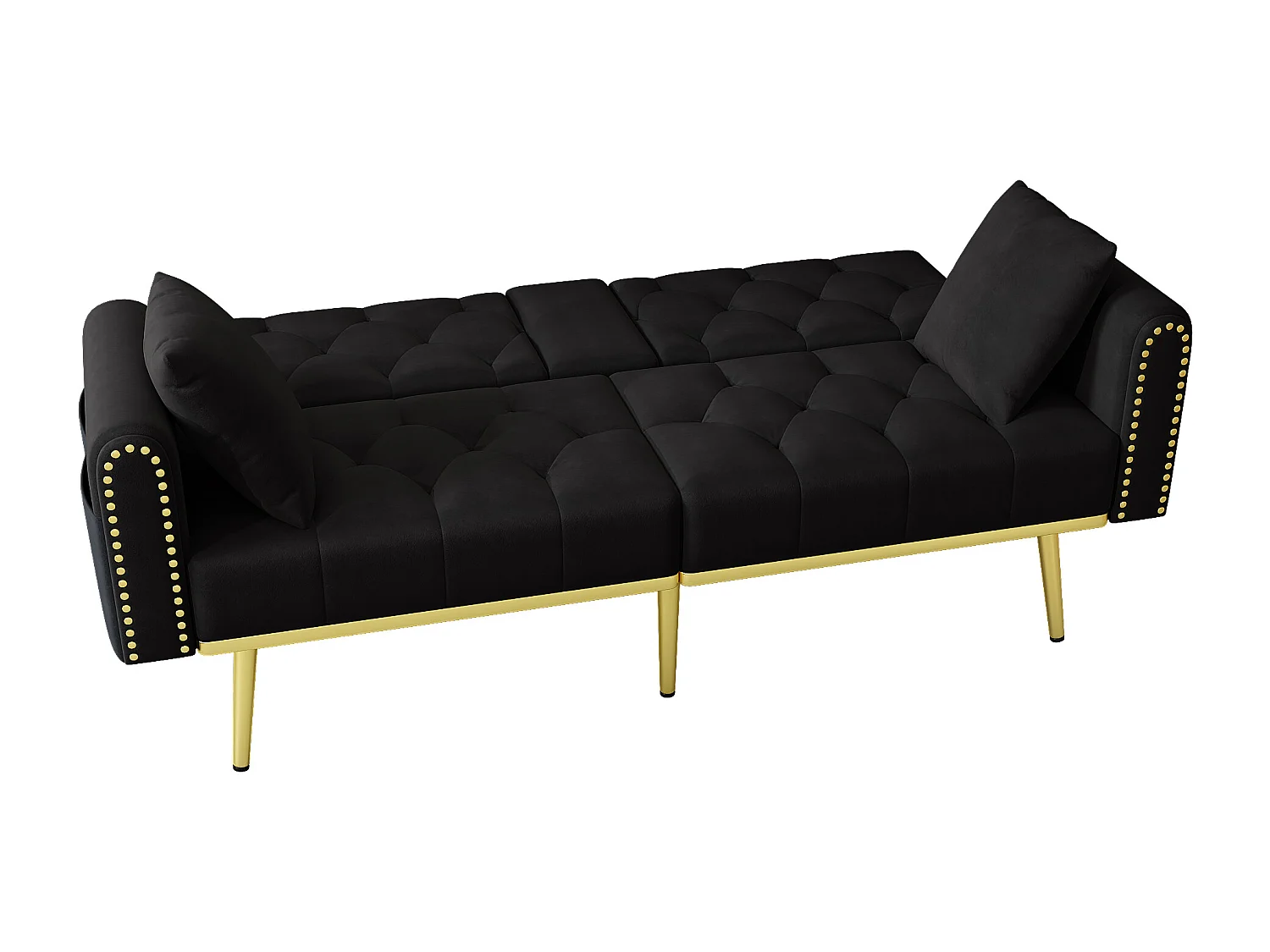 2-Sitzer Sofa - mit Relax-Funktion - drei verstellbare Neigungspositionen - Getränkehalter inklusive - schwarz