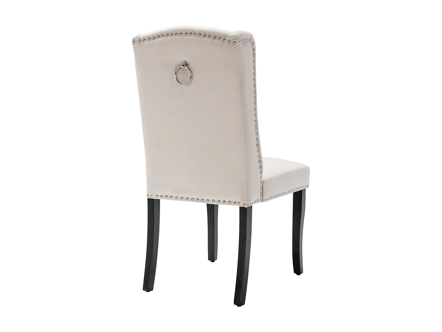 Lot de 6 chaises de salle à manger en velours - 49 x 61 x 100 cm - pieds en chêne - pour chambre et salon - beige