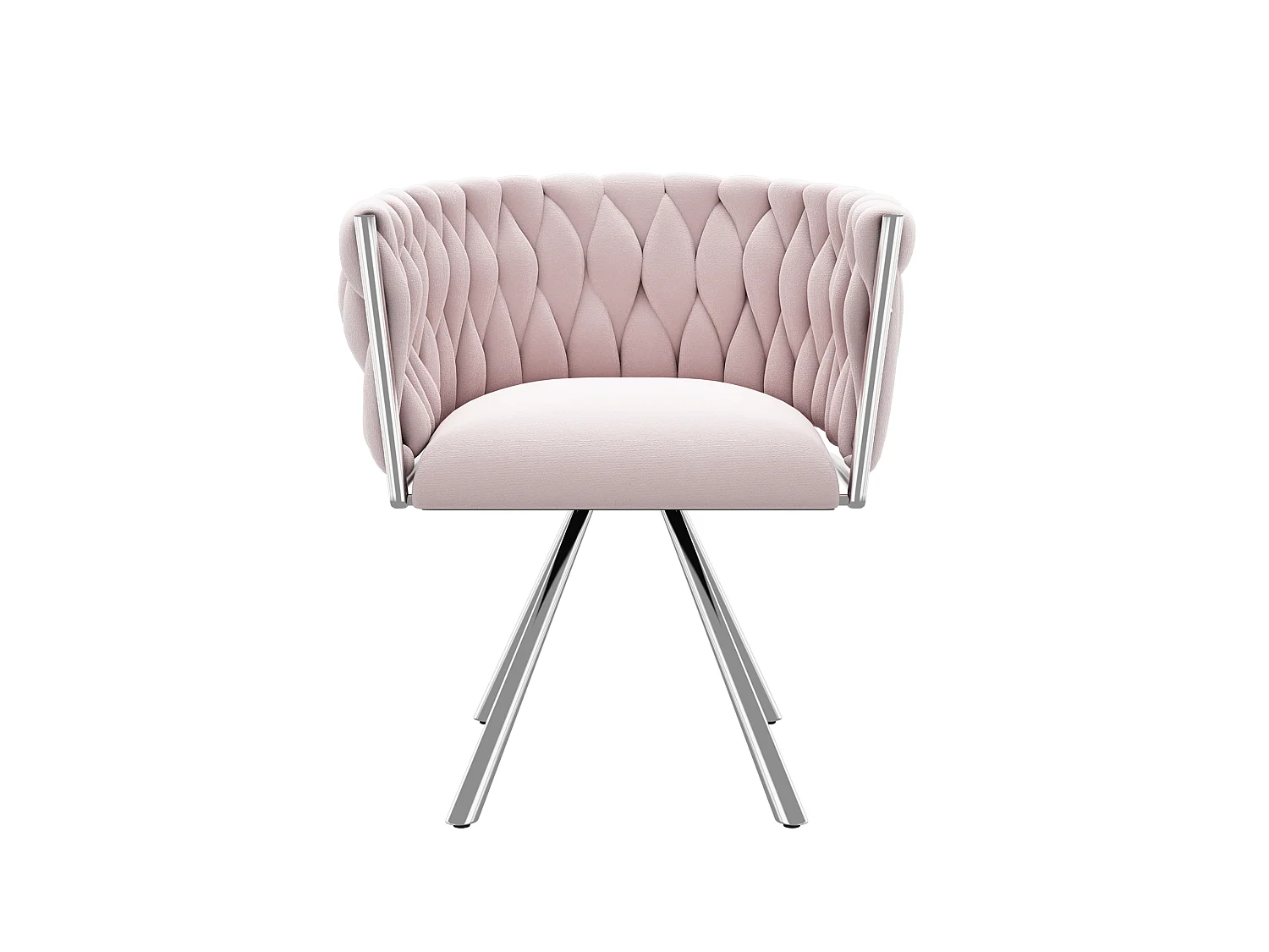 Poltrona da toeletta in velluto - 59 x 54 x 72 cm - poltrona girevole di lusso per camera da letto - gambe in metallo - rosa