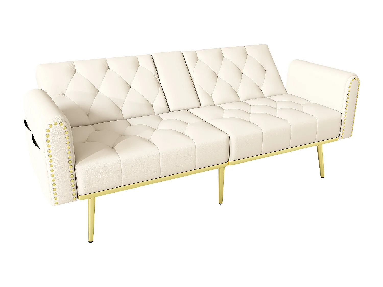 2-Sitzer Sofa - mit Relax-Funktion - drei verstellbare Neigungspositionen - Getränkehalter inklusive - beige