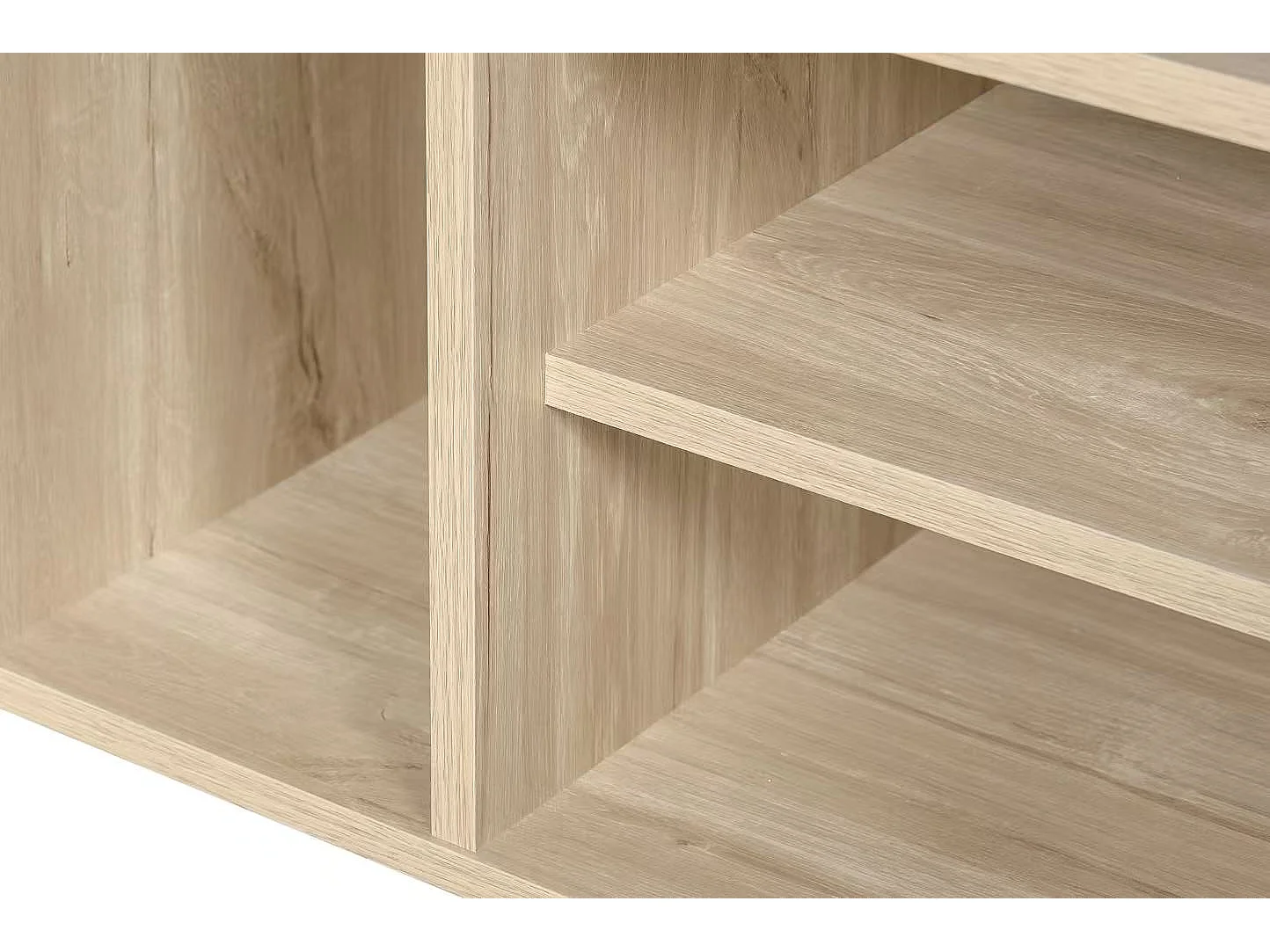 Mueble para TV 160x40x47 cm - con 3 puertas - Design calado - MDF + metal - Natural