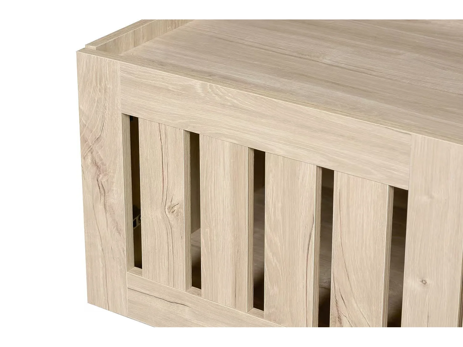 Mueble para TV 160x40x47 cm - con 3 puertas - Design calado - MDF + metal - Natural