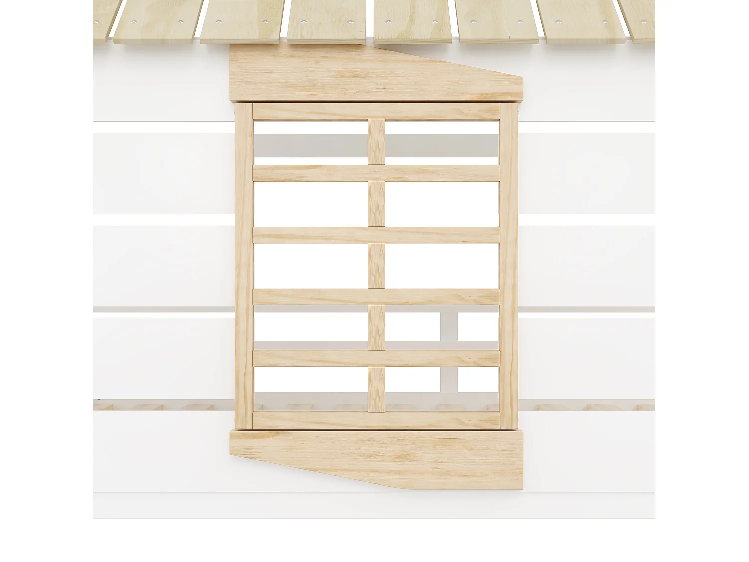 Etagenbett für Kinder 90x200 cm - mit Rutsche und 2 Schubladen - weiß + natur (ohne Matratze)