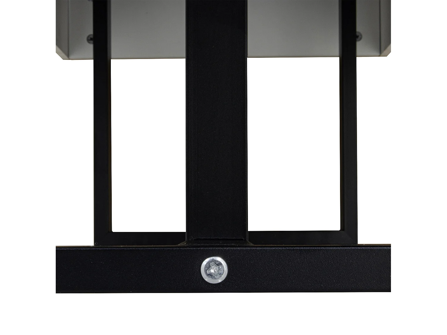 Moderne Couchtisch 110x50.5x41 cm - Hochglanz schwarze Platte - Eisenkonstruktion - MDF + Spanplatten - Schwarz und weiß