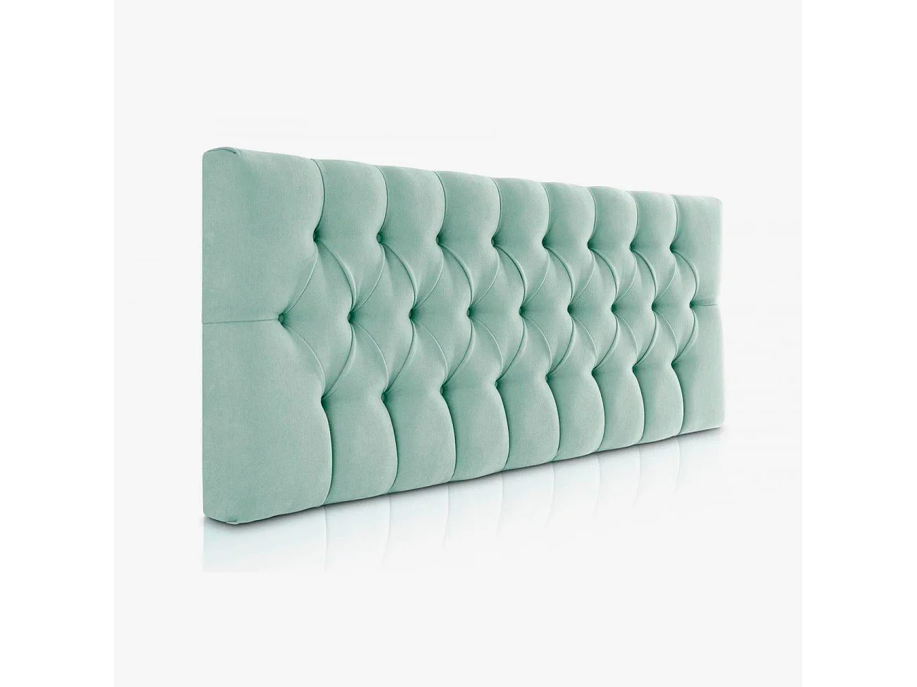 Cabecero tapizado Capy aguamarina tela antimanchas y estructura de madera de pino – 190x60 cm, para camas de 180 cm