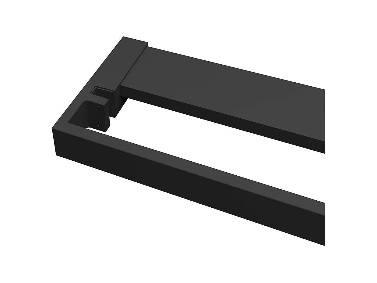 Mensola Doccia per Parete Doccia Walk in 90 cm Alluminio Nero Opaco Porta-asciugamani Adattabile Vetro da 8 mm