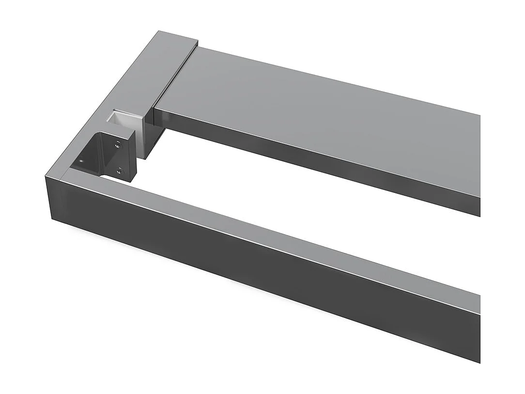 Mensola Doccia per Parete Doccia Walk in 100 cm Alluminio Cromo Lucido Porta-asciugamani Adattabile Vetro da 8 mm