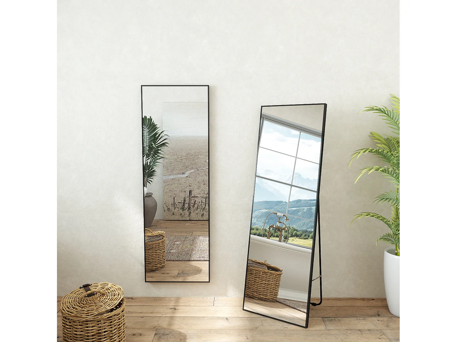 Specchio a corpo intero 160x50cm, design moderno e adatto per svariate scenari.