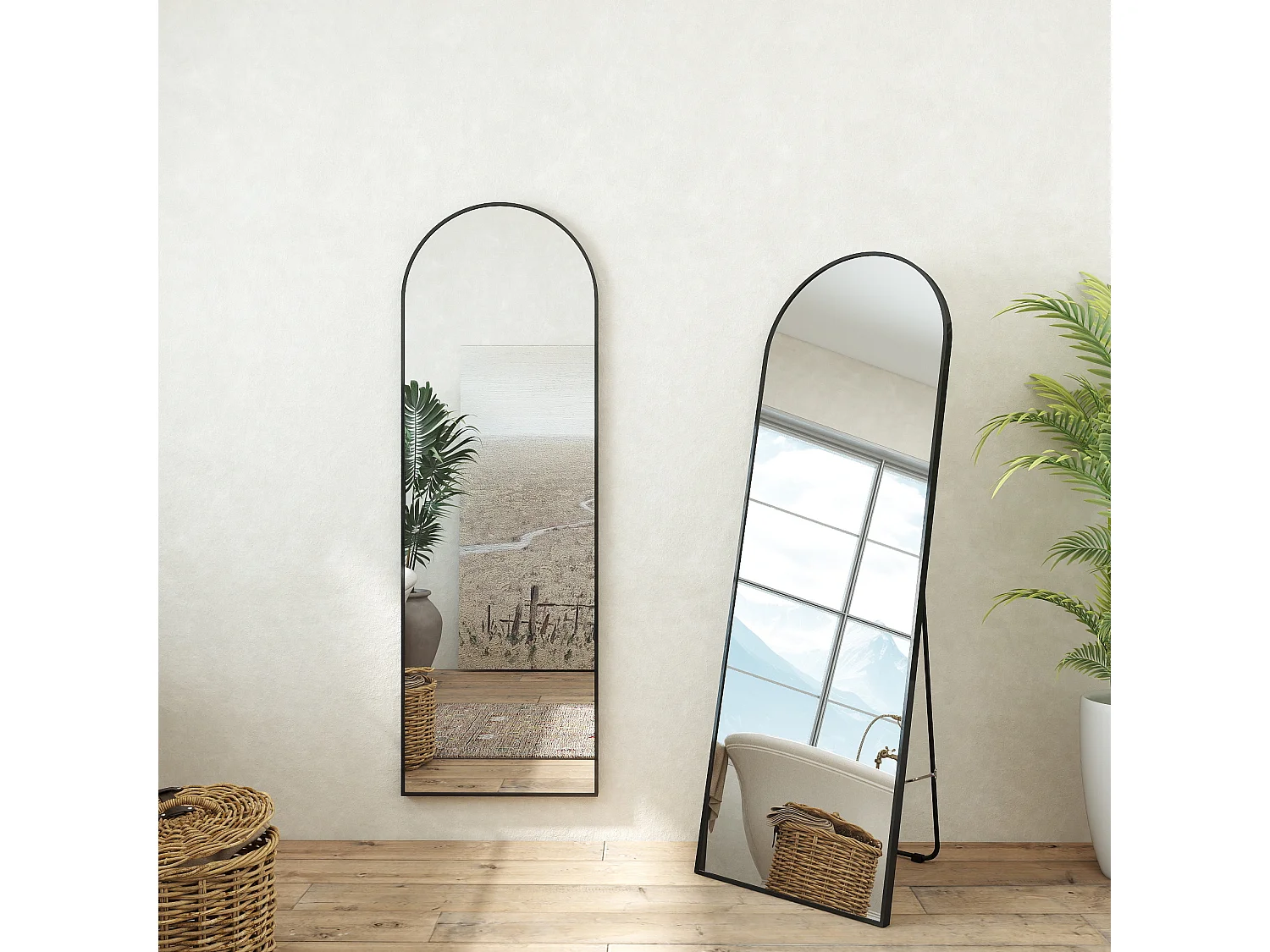 Specchio a corpo intero 163x54cm, design moderno e adatto per svariate scenari.