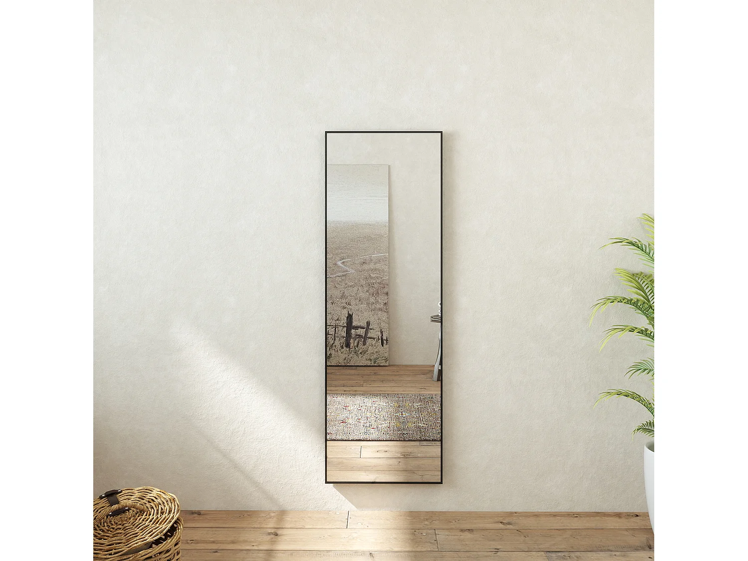 Specchio a corpo intero 150x50cm, design moderno e adatto per svariate scenari.